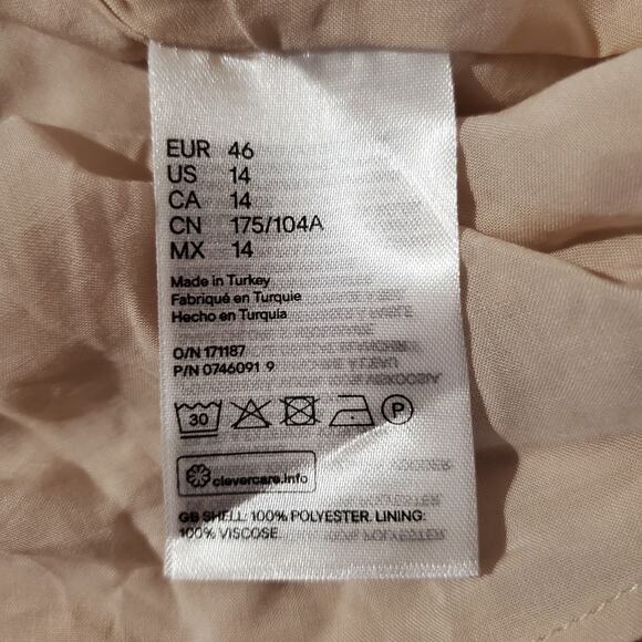 H&M NWT Tiered Ruffle Cream Victorian Cottage Prairie Midi Dress Womens Size 14 - Picture 10 of 11